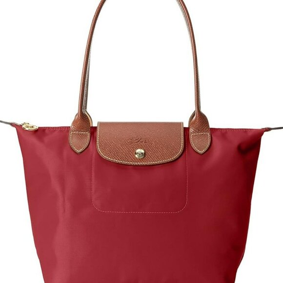 Longchamp Le Pliage Original M Tote bag Red Foldable Bordeaux Red EUC Purse - Picture 15 of 16